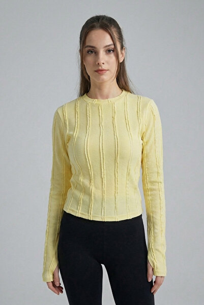 Bigdart Women's Textured Knitted Blouse 980 - Yellow