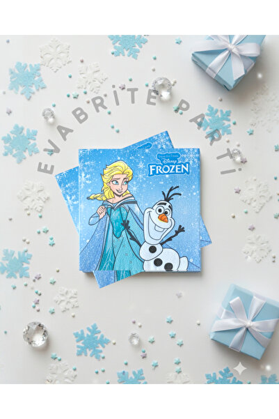 Evabrite Elsa Frozen Frozen-Themed Birthday Napkin - Pack of 20 - 33X33 cm Pa...