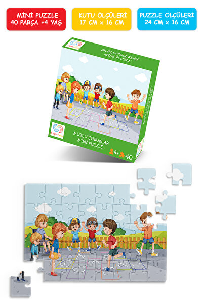 Çılgın Zeka Mutlu Çocuklar Mini Puzzle 40 Parça 3 4 yaş çocuk puzzle ve yapbo...