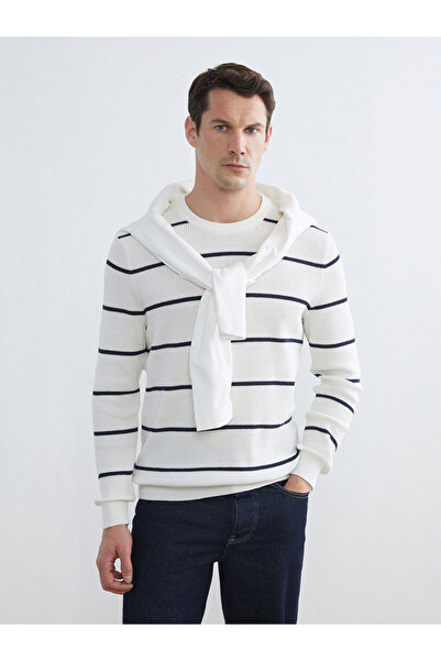 LC Waikiki Ανδρικό πουλόβερ Özmarka New Season με ριγέ λαιμόκοψη