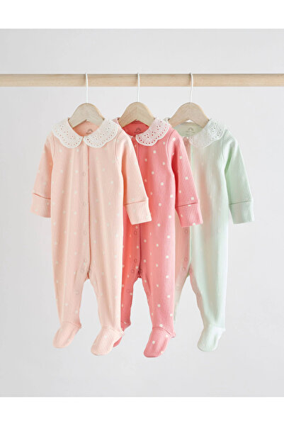 Next Baby Yaka Detaylı 3’lü Bebek Tulum Seti