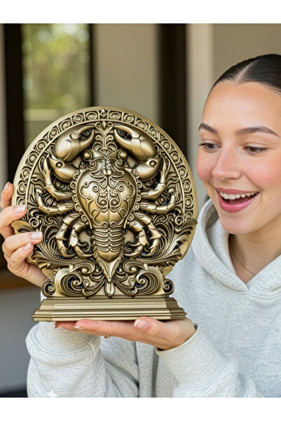 ZupZup Cancer Zodiac Sign | Premium Horoscope Statuette | Bronze Effect Finish