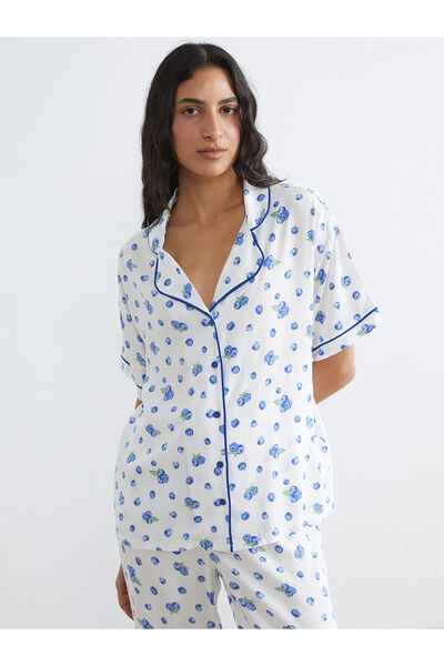 LC Waikiki Vizyon New Season Shirt Collar Patterned Women's Pajama Set