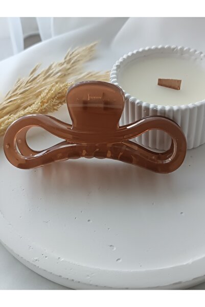 La fee aksesuar Bone Buckle Brown Soft Colored Women's Hair Clip