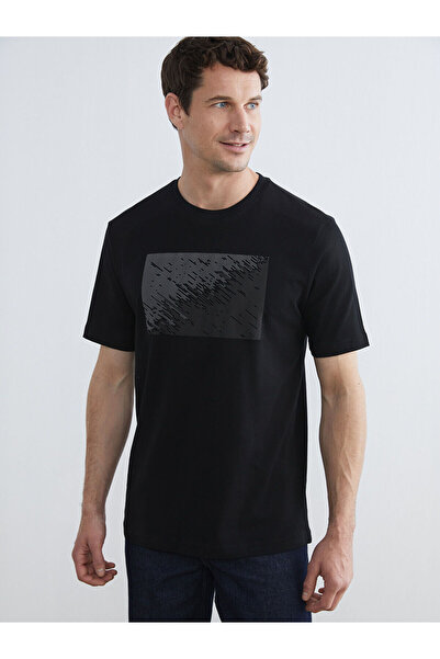 LC Waikiki تي شيرت رجالي من القطن الممشط مطبوع عليه ياقة الدراجة من Peak New ...