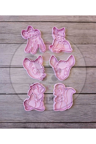 Bi'şeyler Sepeti Bambi Cookie Mold - Cookie Cutter - 6 Figures 12 Pieces