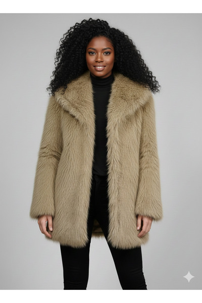shop Women's Light Brown Long Fur Coat