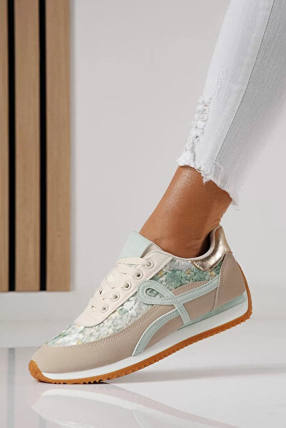 Zaira Women's green sneakers made of eco-leather Jesica #24126 - 41