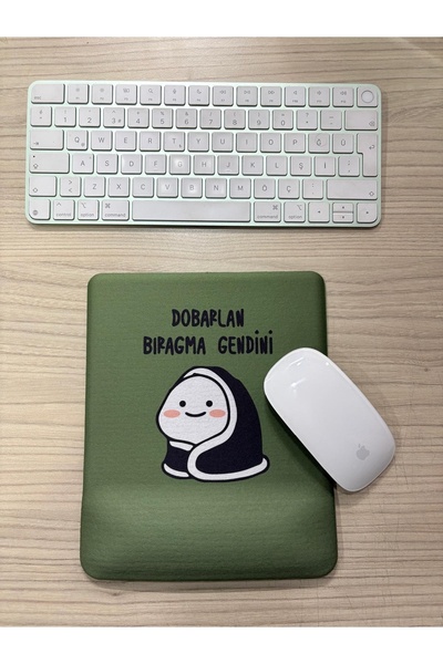 rakkun shop Dobarlan Bıragma Gendini Printed Mouse Pad with Wrist Support (Sq...