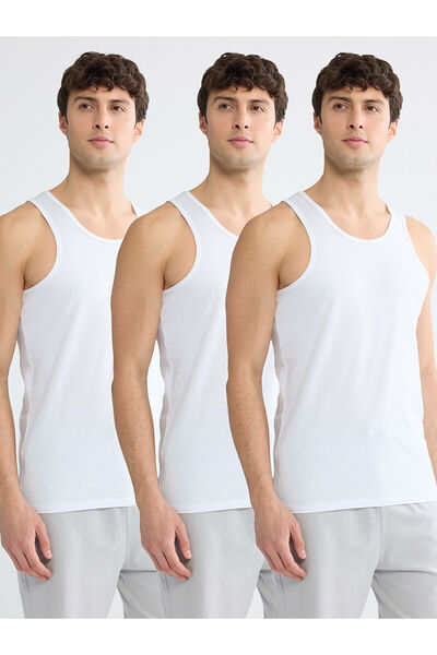 LC Waikiki Özmarka New Season U-Neck Men's Undershirt 3-Piece Set