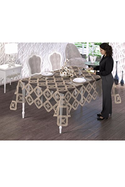 LACASA HOME LINEN مفرش طاولة فاخر وأنيق من LACASA HOME LINEN-QUADRATO مصنوع ب...