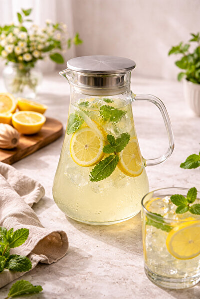 YzHome 1500 ML Borosilikat Cam Kulplu Sürahi Karaf