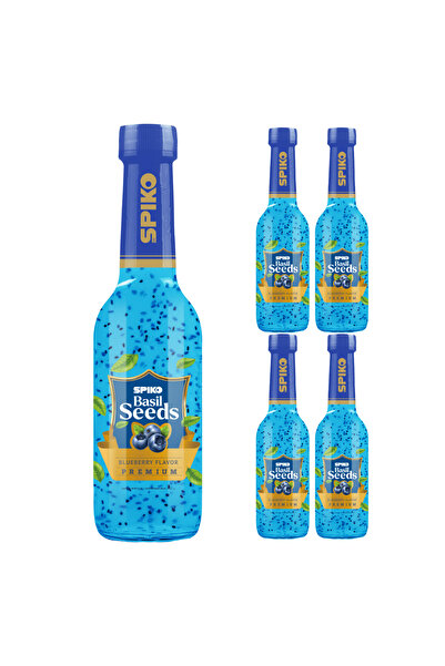 SPIKO Basil Seeds Yaban Mersini Aromalı Fesleğen Tohumlu İçecek 4 Adet