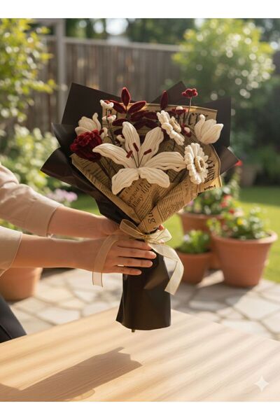 shop Mişaca-Bordo Zarafet Solmayan Çiçek Buketi