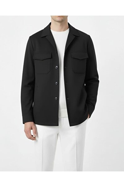 TerziAdemAltun Italian Style S Slim Fit Men's Sports Single Jacket Black T14627