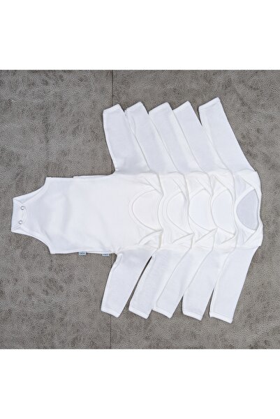 Livik 5'li %100 Pamuk Uzun Kollu Kız Erkek Çıtçıtlı Bebek Body Zıbın Atlet Ek...