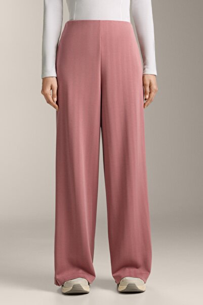 Oysho بنطلون مخطط عالي الخصر ذو ملمس مميز