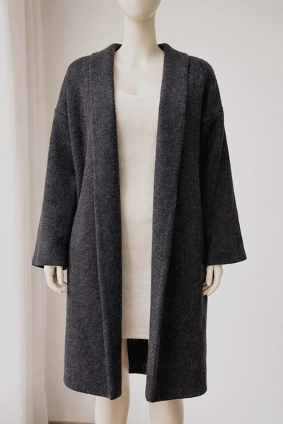 arslan triko Siyah Kadın Uzun Triko Hırka