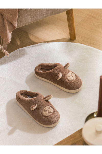 LC Waikiki Papuci de casă pentru femei LCW STEPS, maro, cu figurine de animal...