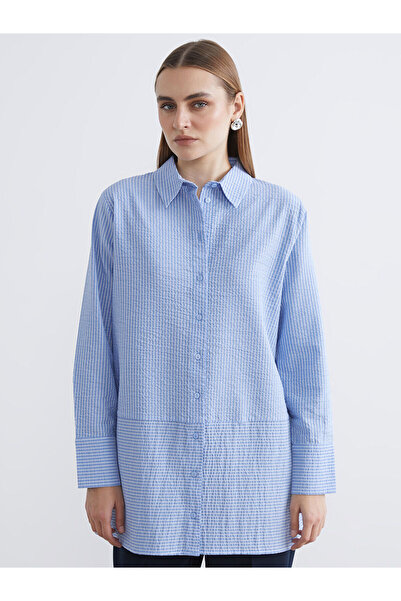 LC Waikiki Özmarka Νέας Σεζόν Ριγέ Γυναικείο Πουκάμισο Τουνίκ