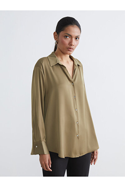 LC Waikiki Sparkling Choices by Shining Store Relaxed Fitsatin Women's Shirt