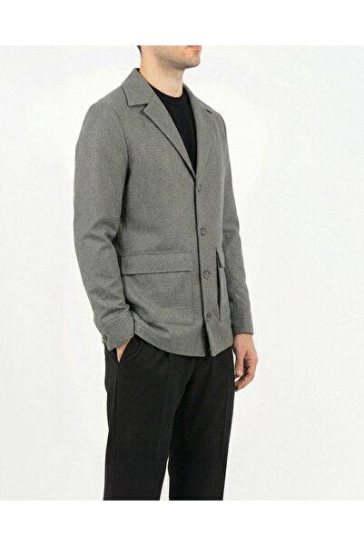 TerziAdemAltun Italian Style S Slim Fit Men's Sports Single Jacket Gray T14631