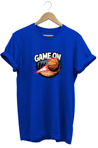 onsrawear Game on Basketball Theme Printed Unisex 100% Cotton Basic T-Shirt