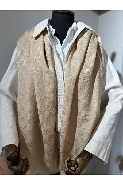 e.m ipek Neva Desen İtalyan Jakar Şal - Bej