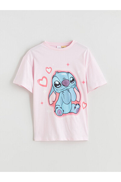 LC Waikiki Ružičasta anđeoska Štampano devojčina majica