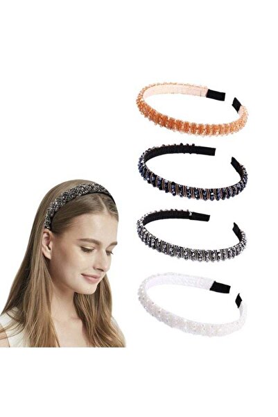 HADEEL GIJAMAI 4 Pieces Crystal Headbands with Pearls for Women