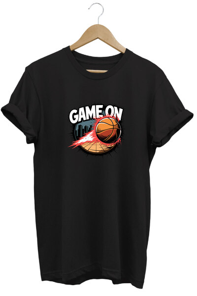 onsrawear Μπλουζάκι με θέμα το μπάσκετ Game On, με στάμπα, Unisex, 100% βαμβα...