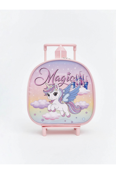 LC Waikiki LCW ACCESSORIES Pembe Baskılı Kız Çocuk Çekçekli Çanta