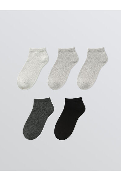 LC Waikiki Nevavm Women's Plain Booties Socks 5-Piece Pack
