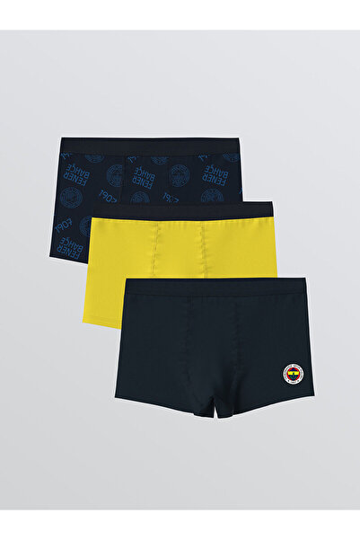 LC Waikiki Lacivert Erkek Çocuk Fenerbahçe Baskılı 3'lü Boxer