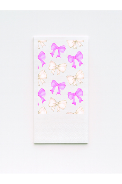 Baskı Adresi Matbaa & Promosyon Printed Napkins with Pink Cream Bow Design – ...