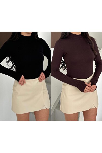 Makarina Women's Modal Fabric Finger-Through Bluz Bady