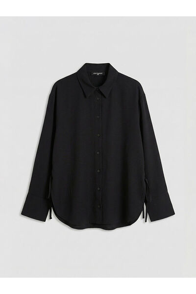 LC Waikiki قميص نسائي بتفاصيل ربط سوداء