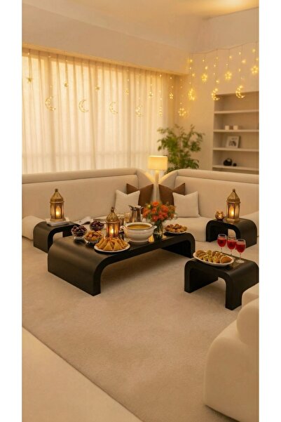 terndat طقم طاولات ارضي 5قطع لون الأسود