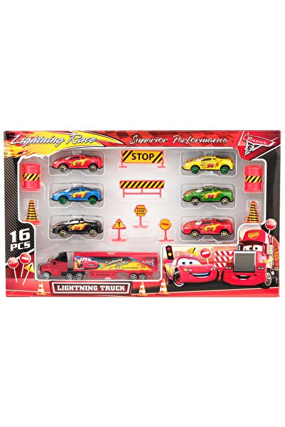 Brother Toys 16 Parça Metal Şimşek Mcqueen Aksesuarlı Araba Ve Tır Seti Oyunc...