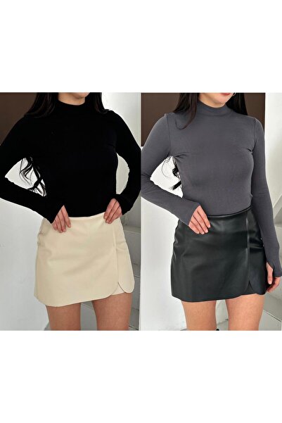 Makarina Women's Modal Fabric Finger-Through Bluz Bady