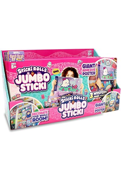 Next Plus ملصقات ستيكي رولز جامبو المرخصة، عبوة من 3 قطع، ملصقات ضخمة قابلة ل...