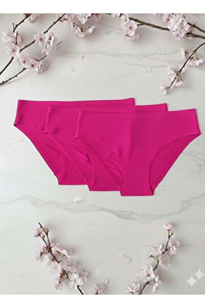 MEOW Women's 3-Piece Seamless Laser Cut Non-Marking Lycra Bikini Slip Panties