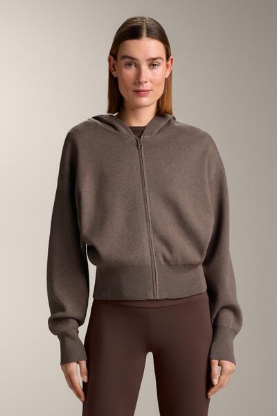 Oysho Kapüşonlu örgü ceket yan detaylar