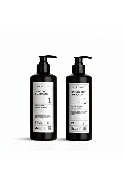 Mercada Siyah No1 Purifying and Soothing Shampoo 380ml + No 3 Conditioner 380ml