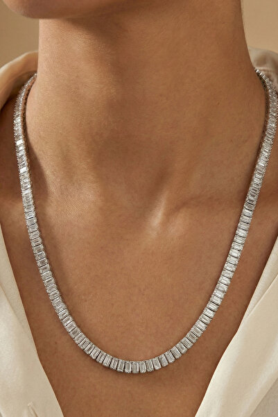 AURRARİ Premium Quality Waterway Zircon Stone Steel Necklace with Extension P...