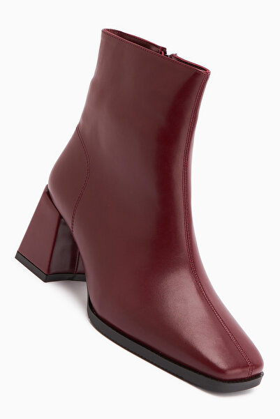 Limoya Margot Burgundy Blunt Toe Heeled Women's Boots