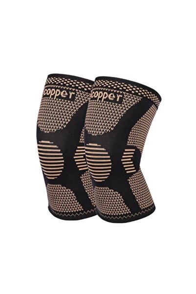 OEM Set of 2 knee braces, jalleria, Copper ion fibers, Unisex, Black/Orange,