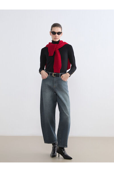 LC Waikiki Γυναικείο τζιν παντελόνι LCW JeansIndigo Barrel Fit