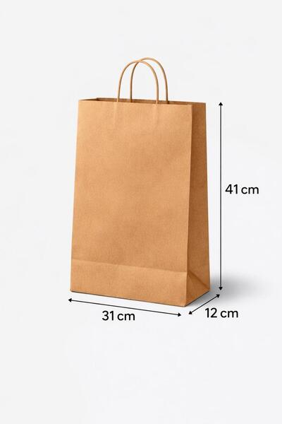 GNS حقيبة كرتونية 31×12×41 سم بمقبض حلزوني من الورق المقوى، كيس ورقي، عبوة من...