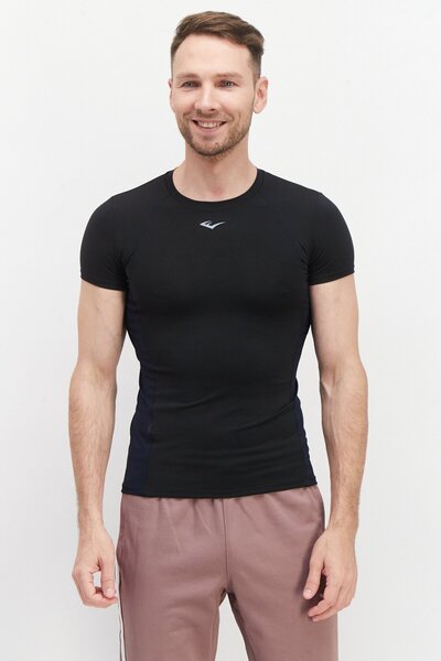 EVERLAST Men Sportswear Fit Training T-Shirt, Black/Blue